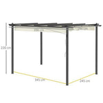 N/A Aluminium Patio Gazebo 4 x 3 M With Retractable Canopy For Outdoor Gatherings - Gazebos