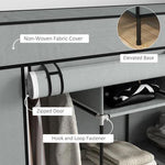 HOMCOM HOMCOM Fabric Wardrobe 166x42.5x169.5 cm with 12 Shelves and 2 Hanging Rails Foldable Closet for Bedroom Storage and Organization - Wardrobe