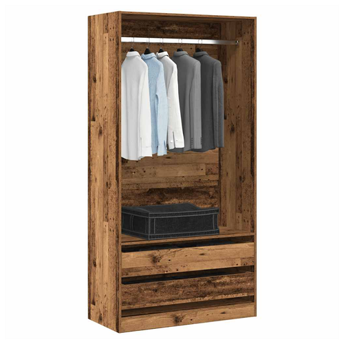 vidaXL Wardrobe Old Wood 100x50x200 cm Engineered Wood - Home Symphony
