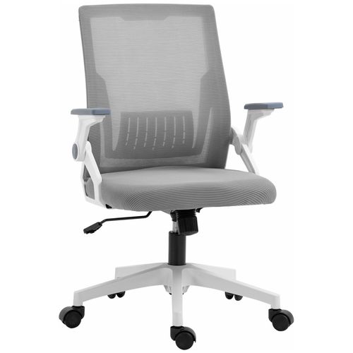 Vinsetto Mesh Office Chair for Home with Lumbar Support, Flip-up Arm, Wheels offers comfort and style for your workspace.