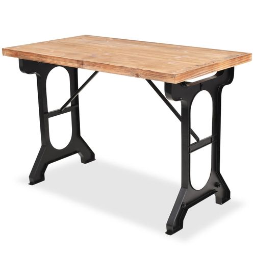 Dining Table Solid Fir Wood Top 122x65x82 cm - Home Symphony