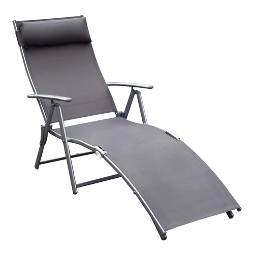 Outsunny Heavy-Duty Sun Lounger Recliner with 7 Adjustable Levels and Foldable Design for Outdoor Relaxation Enthusiasts - Sun Lounger