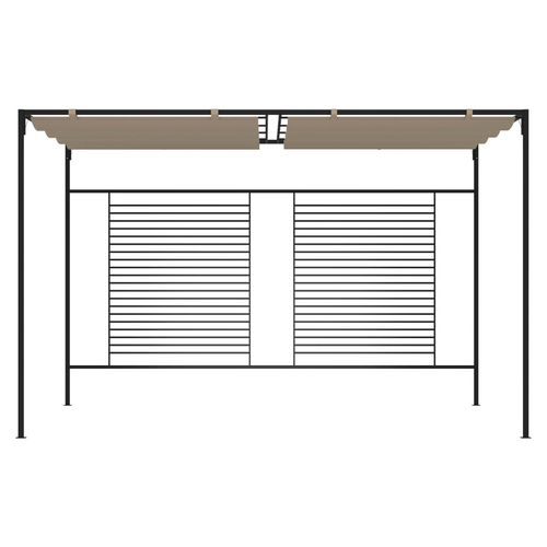 vidaXL Gazebo with Retractable Roof 3x4x2.3 m Taupe 180 g/m² - Home Symphony