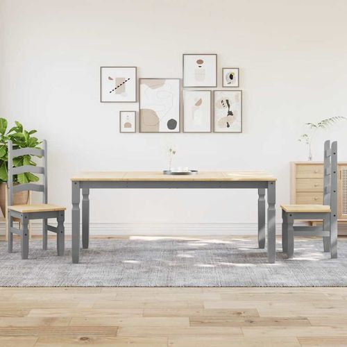 vidaXL 3 Piece Dining Set Panama Grey Solid Wood Pine - Home Symphony