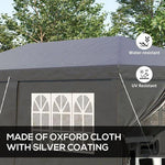3 x 6m Pop Up Gazebo Height Adjustable Party Tent w/ Storage Bag Black by Outsunny