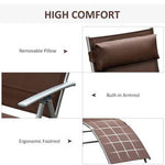 Outsunny Sun Lounger Recliner w/ Pillow Foldable 7 Levels Texteline Brown by Outsunny