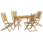 vidaXL vidaXL 5 Piece Bamboo Garden Dining Set with Water-Resistant Finish for Outdoor Entertaining - Garden Set