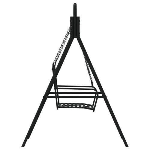 Swing Bench 124 cm Black Steel - Home Symphony