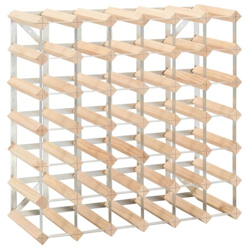 Stylish Rustic Solid Pinewood Wine Rack for 42 Bottles with 4 Tiers, perfect for wine enthusiasts’ collections.