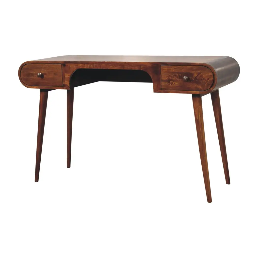 Artisan Furniture Artisan Furniture Solid Wood Chestnut London Arch Writing Desk, 2 Drawers, Brown - Desk