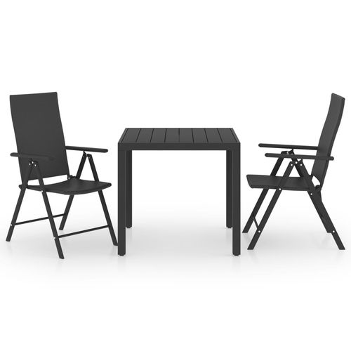vidaXL 3 Piece Garden Dining Set 120x120cm Weather-Resistant PE Rattan for Outdoor Entertaining - Home Symphony