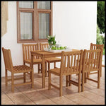 vidaXL Premium Teak Garden Dining Set for 6 Solid Teak Wood Outdoor - Garden Set