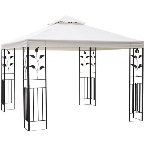 3m x 3m Vented Roof Metal Frame Garden Gazebo Cream - Home Symphony