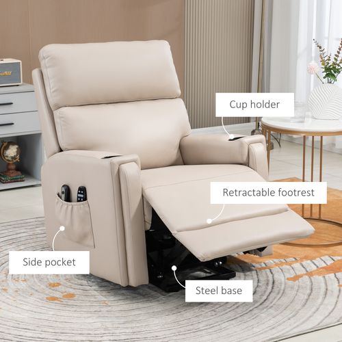 HOMCOM Lift Chair for Living Room, Recliner Chair with Vibration Massage, Heat - Home Symphony