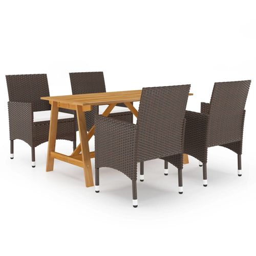 Elegant 5 Piece Garden Dining Set with Cushions for Outdoor Entertaining - Home Symphony