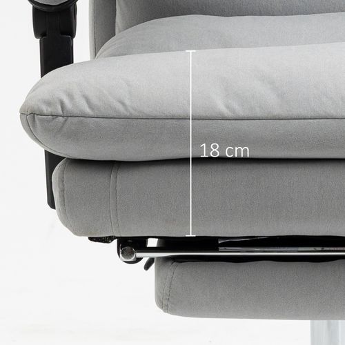 Vinsetto Microfibre Vibration Massage Office Chair with Heat, Footrest, Grey, featuring plush cushioning for comfort.