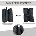 Outsunny Durable Gazebo Sand Bag Weight Set 14x42 cm with Zipper Closure for Outdoor Tent Stability - Gazebos