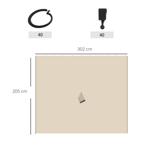 Outsunny Universal Gazebo Replacement Sidewall Set 3 x 3 Meter with Four Panels for Outdoor Protection from Wind and Sunlight - Home Symphony