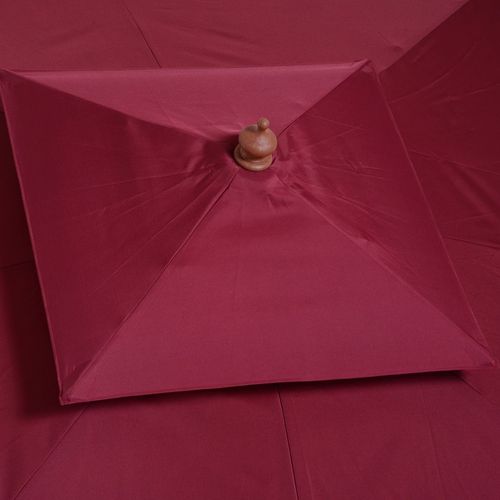 3m Patio Umbrella Bamboo Umbrella Parasol-Wine Red - Home Symphony