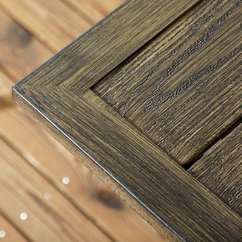 Outsunny Outsunny Garden Table with Parasol Hole for Patio, Deck, Brown, 150 x 96 x 73cm - Garden Table