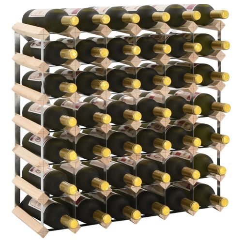 Stylish Rustic Solid Pinewood Wine Rack for 42 Bottles with 4 Tiers, perfect for wine enthusiasts' collections.