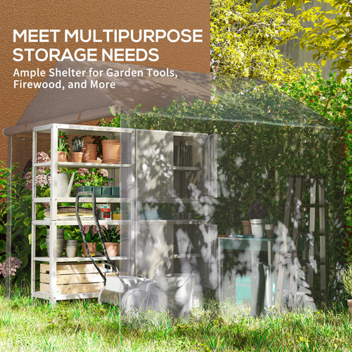 Outsunny 6.5 Feet x 6.5 Feet x 6.5 Feet Temporary Garden Shed Storage Tent with Waterproof Canopy for Outdoor Tool and Bicycle Storage - Home Symphony