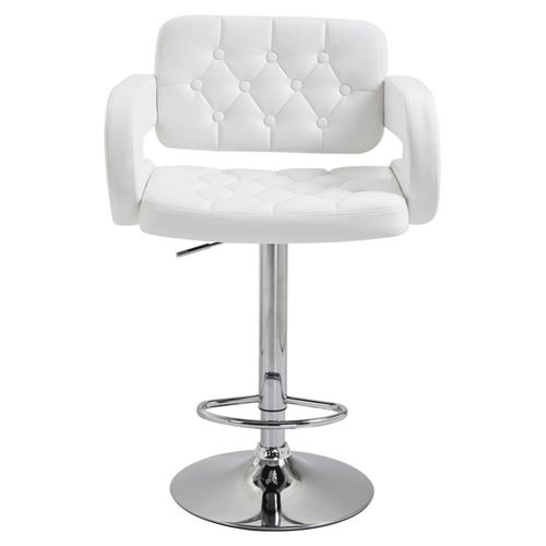 Adjustable Faux Leather Bar Stool with 63.5 to 83.5cm Height and 360° Swivel for Stylish Home or Office Use - Home Symphony