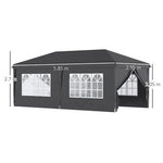 3 x 6m Pop Up Gazebo Height Adjustable Party Tent w/ Storage Bag Black by Outsunny