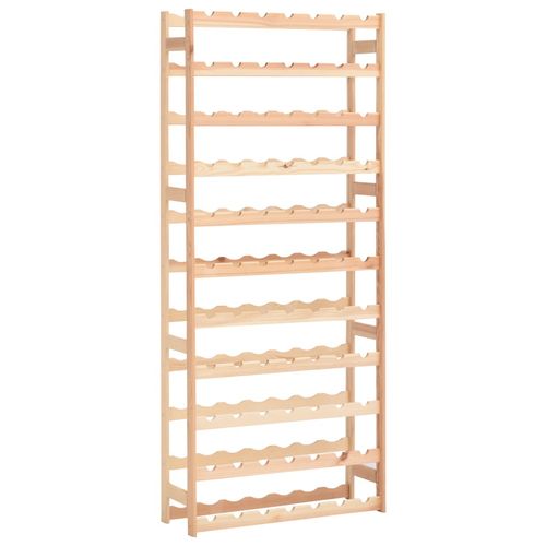 Solid Pinewood Wine Rack for 77 Bottles with Rustic Design for Wine Enthusiasts, showcasing a minimalist style for any space.