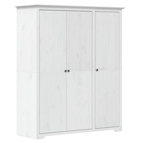 vidaXL Wardrobe BODO White 151.5x52x176.5 cm Solid Wood Pine - Home Symphony