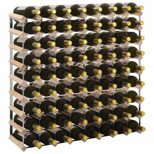 Solid Pinewood Wine Rack for 72 Bottles with Rustic Design, perfect for wine enthusiasts and collectors to display their collection.