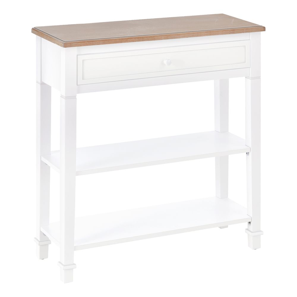 MDF Wide Drawer Console Table White - Console Table from HOMCOM