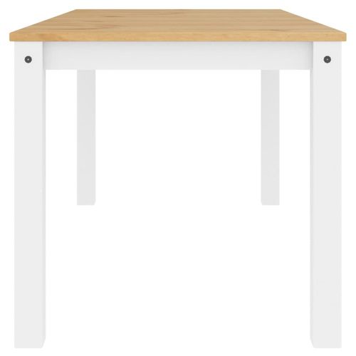 vidaXL Dining Table Panama White 160x80x75 cm Solid Wood Pine - Home Symphony
