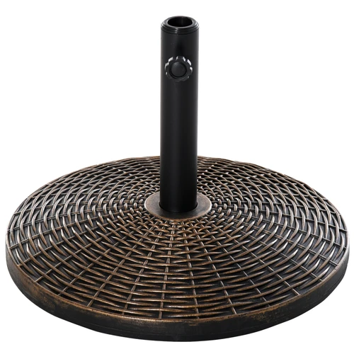 Outsunny Outsunny Patio Weighted Umbrella Base 25kg Bronze Rattan Finish for Outdoor Parasol Stability - Parasol