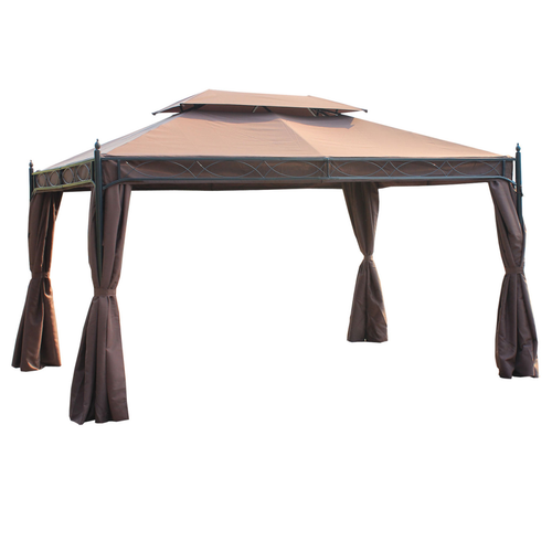 Durable Metal Gazebo Canopy 3x4m Weather-Resistant Shelter with Sidewalls for Outdoor Entertaining - Home Symphony