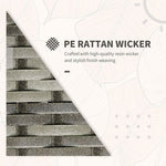 3 PCs PE Rattan Garden Sofa Set w/ 2 Chairs & Storage Table Orange - Home Symphony