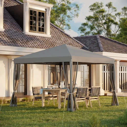Outsunny Heavy Duty Pop Up Gazebo 3 x 3m with Removable Mesh Sidewalls for Outdoor Events and Parties - Gazebos
