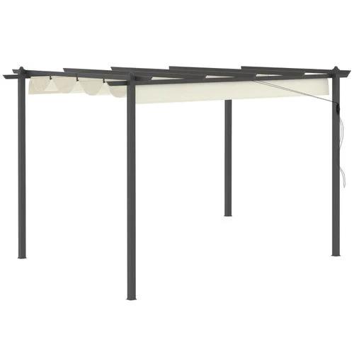 N/A Aluminium Patio Gazebo 4 x 3 M With Retractable Canopy For Outdoor Gatherings - Gazebos