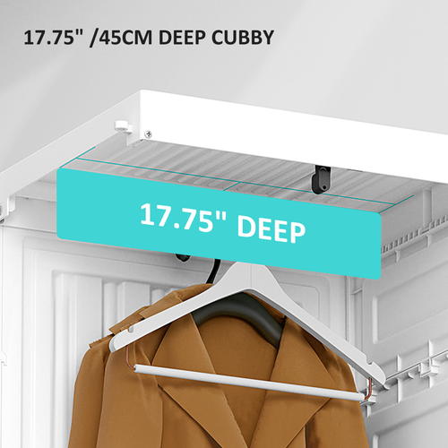 HOMCOM Portable Wardrobe 104x50x170cm Modular Storage with Clear Doors and Hanging Rods for Home Organization - Home Symphony