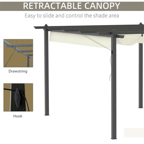 Aluminium Patio Gazebo 4 x 3 M With Retractable Canopy For Outdoor Gatherings - Home Symphony