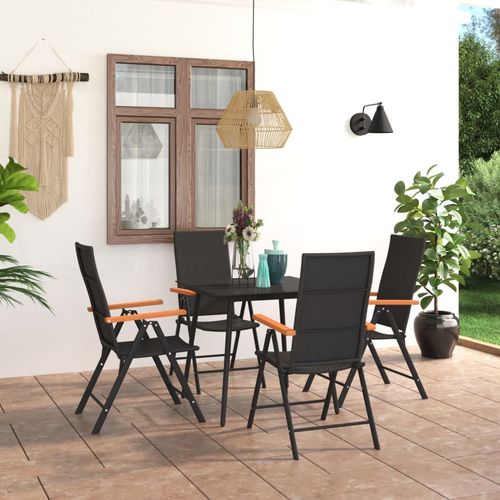 Durable Garden Dining Set with Glass Top and Weather-Resistant Rattan for Outdoor Entertaining - Home Symphony