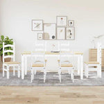 vidaXL vidaXL 7 Piece Dining Set Panama White Solid Wood Pine - Dining Set