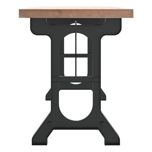 Dining Table 110x65x82 cm Solid Wood Fir and Iron - Home Symphony