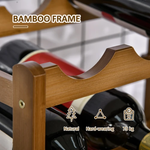 Unbranded Bamboo Wine Rack for 16 Bottles 43x38x23.5 cm with 4-Tier Display for Wine Enthusiasts and Home Decor - Wine Rack