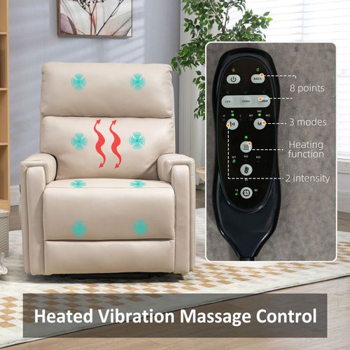 HOMCOM Lift Chair for Living Room, Recliner Chair with Vibration Massage, Heat - Home Symphony