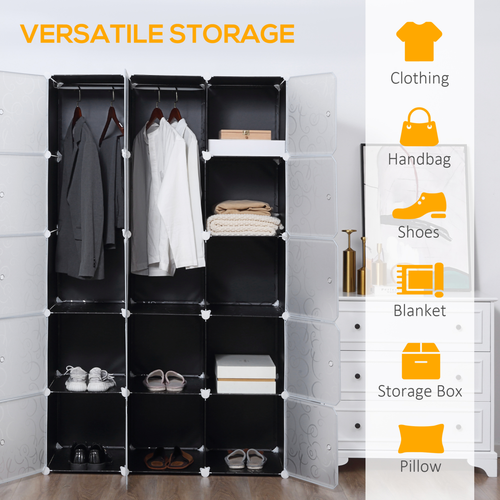 Sturdy DIY Portable Wardrobe Closet 111L x 47W x 183H cm Customizable Modular Storage for Home Organization - Home Symphony