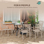 Outsunny Outsunny Garden Table with Parasol Hole for Patio, Deck, Brown, 150 x 96 x 73cm - Garden Table