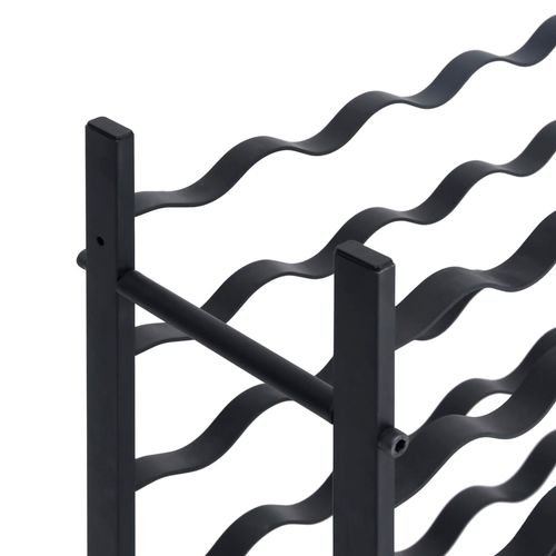 Stylish Black Iron Wine Rack for 36 Bottles with Modern Design for Wine Enthusiasts, perfect for chic storage solutions.