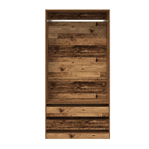 vidaXL Wardrobe Old Wood 100x50x200 cm Engineered Wood - Home Symphony