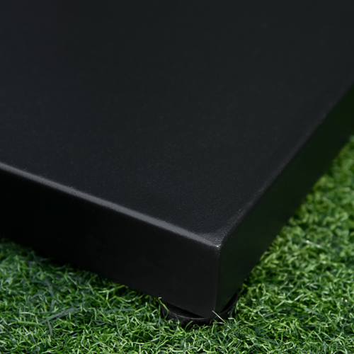 Heavy Duty Steel Adjustable Parasol Base 20 Inch Square Matte Black for Outdoor Umbrella Stability - Home Symphony